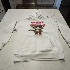 No Boundaries White Graphic Print Hoodie